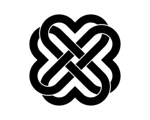 celtic shamrock knot heart love endless vector on white background  