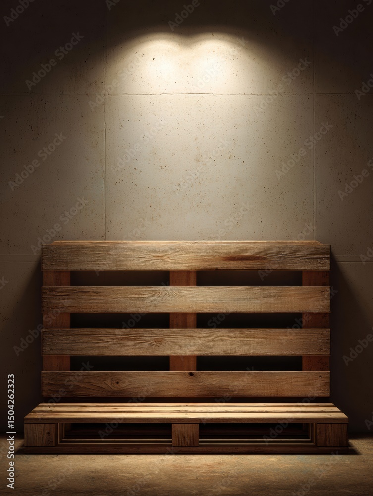 Leinwandbilder wooden planks arranged on a pallet with neutral lighting enhancing the textures and depth in a minim