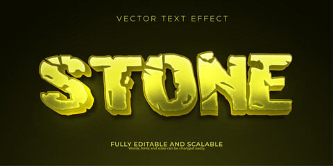 Crack stone text effect editable rock and cracked text style