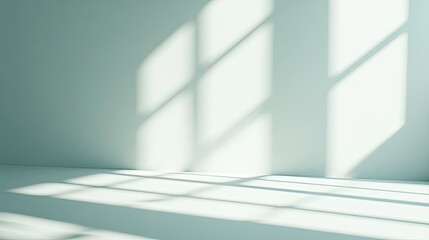 Obraz premium Soft Natural Light and Shadow Patterns on a Minimalist Interior Wall