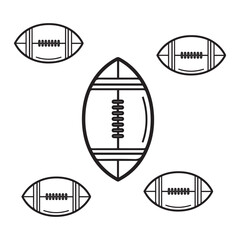 Multipurpose American football vector icon in outline, glyph, filled outline style. Three icon style variants in one pack