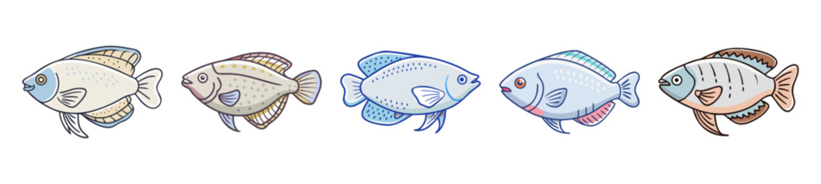 pearl gourami fish icon, pearl gourami fish line art - simple line art of pearl gourami fish, perfect for pearl gourami fish logos and icons