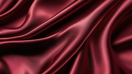 Obraz premium Luxurious Deep Red Satin Fabric with Elegant, Smooth Drapery
