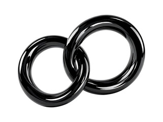 Naklejka premium Abstract image of two black interlocking rings. Concept of connection, unity, partnership.