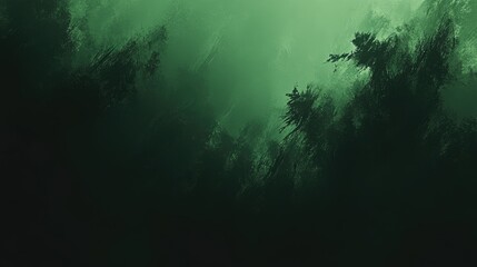 Obraz premium Mysterious Green Abstract Background with Dark Forest Elements