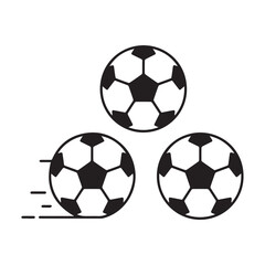 Obraz premium Football ball vector icon batch. Black white soccer ball sport equipment, pelota football bal icon vector design. Goal symbol, team game competition world or european super cup championship pelota