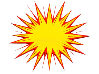 Naklejka premium Starburst comic explosion with clean red and yellow gradient, perfect for action or emphasis. Generative AI