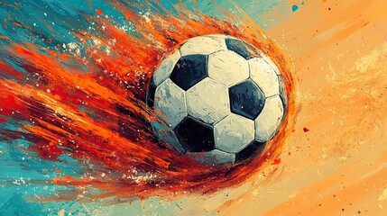 Colorful Soccer Ball Illustrated in Playful Style for Sports-Themed Projects and Designs 