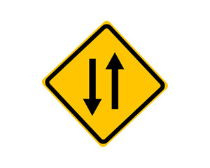 two way traffic road sign