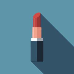 lipstick on a blue background