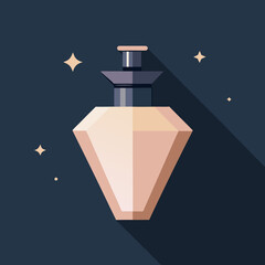 Perfume Bottle with Floral Elements and Heart-Shaped Cap