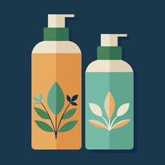 . Hair Dryer, Comb, and Shampoo Bottle Illustration in Flat Design