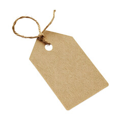 Empty Beige Cardboard Tag with Jute String