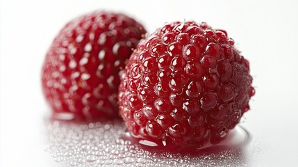Fresh Vibrant Raspberries with Water Droplets, Perfect for Food Photography and Healthy Recipes 
