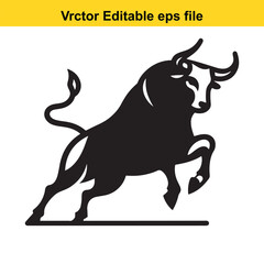 Rodeo Bucking Bull Vector Silhouette | Western Bronco Action Clipart | Bold Rodeo Sport Design