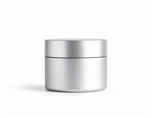 Cosmetic metal cream jar mock up isolated on white background