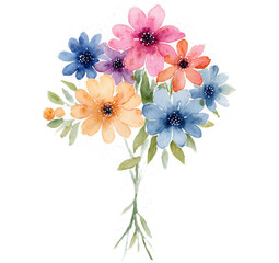 Floral dot cluster light baby dedication watercolor on transparent background transparent background isolated png stock