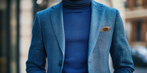 Turtleneck with blazer and trousers