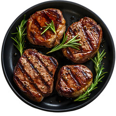 Grilled Rosemary Steak isolated on transparent background