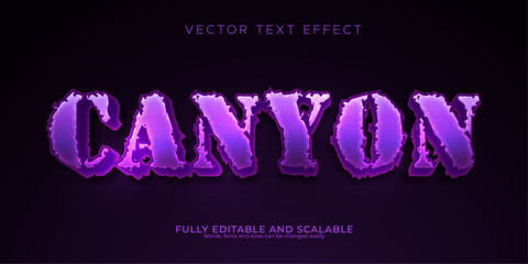 Canyon rock text effect editable mountain and western text style