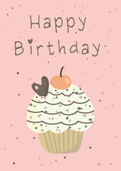 Happy Birthday Card - Balloons and Cupcakes 4