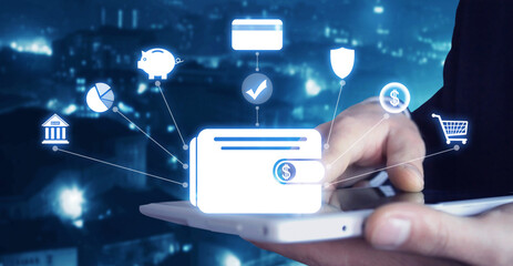 Digital wallet. Online financial transactions. Payment