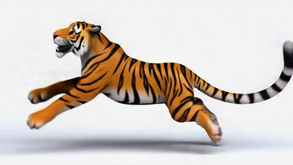 3D Cartoon Tiger Dancing in Animated Loop with Realistic Jungle Style

