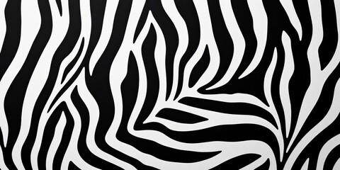 Obraz premium Close-up view of a seamless pattern of black and white zebra stripes, graphic, print