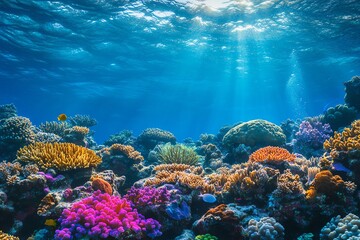 Naklejka premium coral reef macro texture, abstract marine ecosystem background on a coral reef