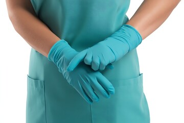 Close-Up of Nurse Adjusting Medical Gloves

