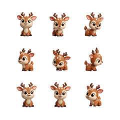 Fototapeta premium Assorted Cute Baby Animal Character Faces Set