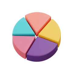 Colorful 3D Pie Chart Illustration for Data Analysis and Presentation