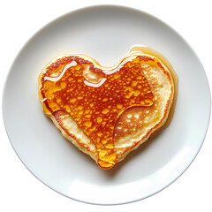 HeartShaped Pancake with Syrup isolated on transparent background