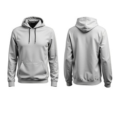 Sleek, stylish gray hooded sweatshirt with front pocket, ideal for casual wear, modern fashion design..