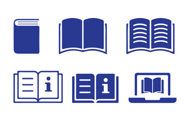 Book icon set. Open book icon vector. Closed book icon. Book isolated. E-book icon. pictogram vector illustration design flat graphic