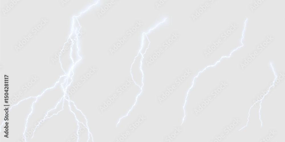 Aufkleber electric discharge of lightning isolated on light background. for visual effects and graphics.