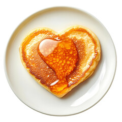 HeartShaped Pancake with Syrup isolated on transparent background