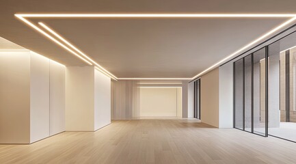 Obraz premium Modern, spacious interior with minimalist design