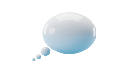 Luminous thought bubble against dark backdrop