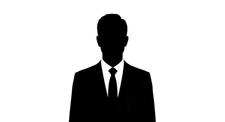 Silhouette of a person wearing a suit