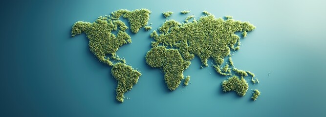 Global green map representation nature graphic art earth aerial view
