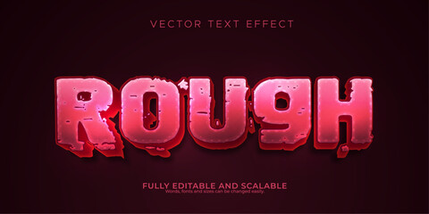 Rough rusty text effect, editable metal and red text style