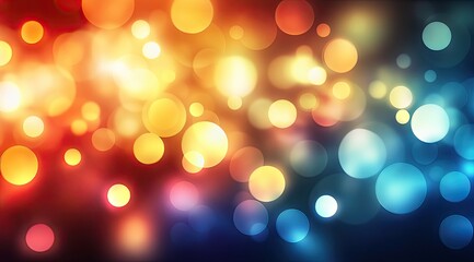 Vibrant bokeh lights in warm and cool tones
