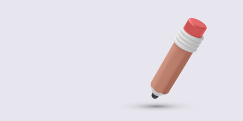 Stylus Pen for Digital Drawing and Note Taking on Tablets, Rendered in Minimal Style with Soft Shadows and Pastel Colors. Clean Modern Look on White Background. Vector Illustration.