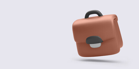 Minimalistic briefcase in brown color representing business, work, and professionalism. Vector illustration suitable for finance, career, office supplies, corporate, and education design.