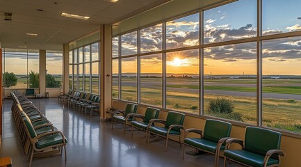 Airport waiting area at sunset (3)