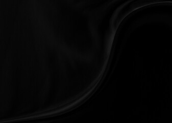 Black gray satin dark fabric texture luxurious shiny that is abstract silk cloth background with patterns soft waves blur beautiful.