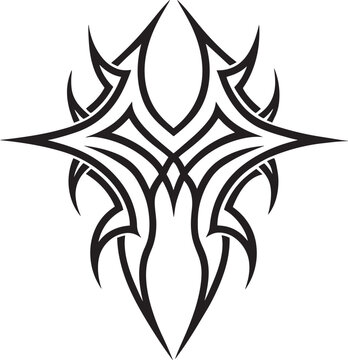 recommend clip art: Vintage tribal black vector ornament with Celtic knot and spider flower silhouette illustration