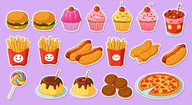 Cartoon food illustration collection