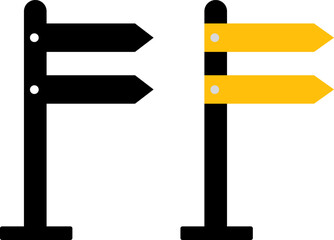 Signpost icon set. Sign direction. Road signs. Traffic symbol. Signboard icons
